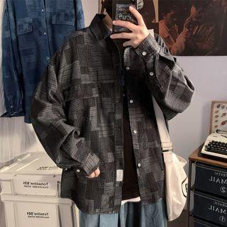 Checker Print Denim Shirt