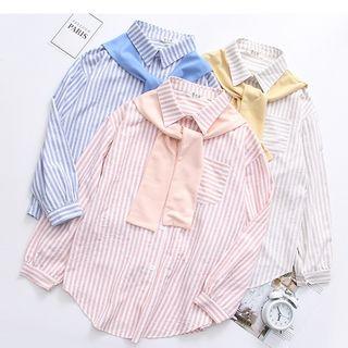 Striped Scarfed Shirt