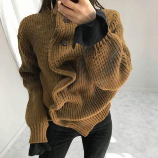 Shirred Wool Blend Cardigan