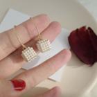 Cube Earring 1 Pair - Gold & White - One Size