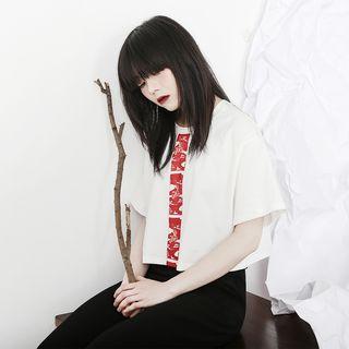 Short-sleeve Patterned Stripe T-shirt