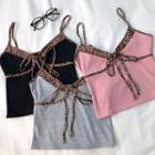 Color-block V-neck Strap Top