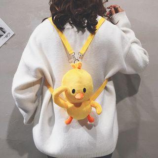Yellow Duck-shaped Furry Sling Bag Yellow - One Size