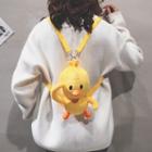 Yellow Duck-shaped Furry Sling Bag Yellow - One Size