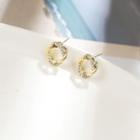 Rhinestone Alloy Hoop Earring 1 Pair - As Shown In Figure - One Size