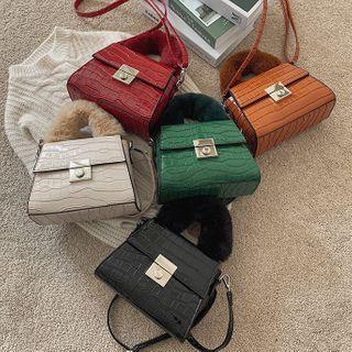 Fluffy Top Handle Crossbody Bag