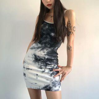 Tie-dyed Camisole Strap Dress