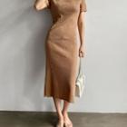 Square-neck Long Knit Dress