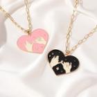 Alloy Heart Pendant Necklace 01 - 1164 - Gold - One Size