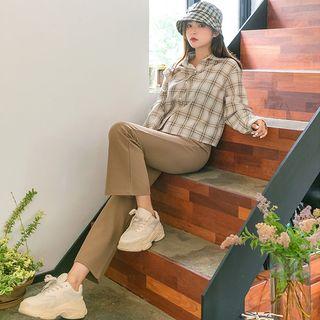 Plus Size Band-waist Boot-cut Pants