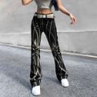 Low Waist Printed Boot-cut Jeans
