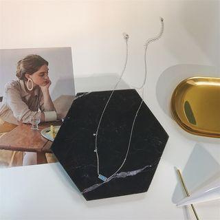 Rhinestone Rectangle Necklace
