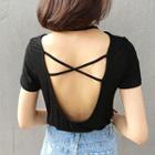 Open Back Short Sleeve T-shirt