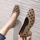 Block Heel Dotted Pumps