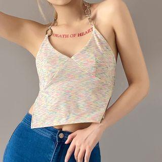 Open-back Sleeveless Cropped Halter Top