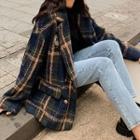 Plaid Double-breasted Wool Coat