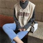 Striped Turtleneck Long Sleeve T-shirt Stripe - Black & White - One Size