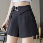 High-waist Buckled Wide Leg Shorts