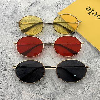 Retro Oval Metal Frame Sunglasses