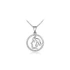 Fashion 925 Sterling Silver Virgo Pendant With White Cubic Zircon And Necklace