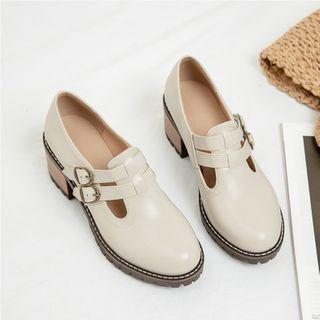 Chunky Heel Buckled Mary Jane Shoes