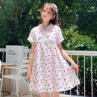 Short-sleeve Dress White - One Size