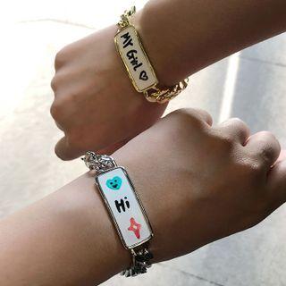 Lettering Alloy Bracelet