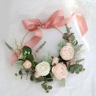 Wedding Bow Wreath Pink & Green - One Size
