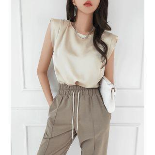 Sleeveless Silky Blouse
