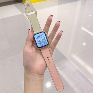 Two-tone Genuine Leather Apple Watch Strap