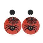 Spider Acrylic Dangle Earring 1 Pair - Red & Black - One Size