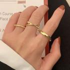 Set Of 3: Geometric Alloy Ring (assorted Designs)