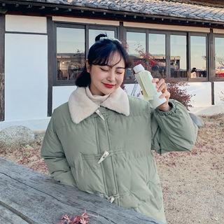 Faux-fur Collar Toggle-button Padding Jacket