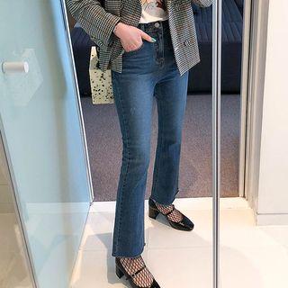 Raw-hem Boot-cut Jeans