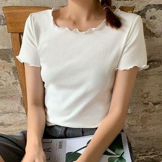 Short-sleeve Wavy Edge T-shirt