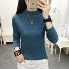 Mock-neck Glitter Knit Top