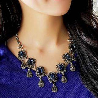 Faux Crystal Fringed Necklace