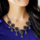Faux Crystal Fringed Necklace