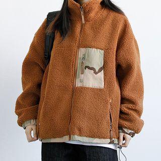 Camouflage Panel Fleece Jacket