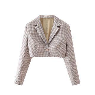 Gingham Crop Blazer
