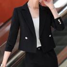Set: Double-breasted Blazer + Cropped Skinny Pants