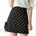 Polka Dot Chiffon A-line Mini Skirt