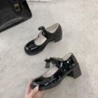 Block-heel Mary Jane Flats