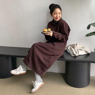 High-neck Polar-fleece Long Dress