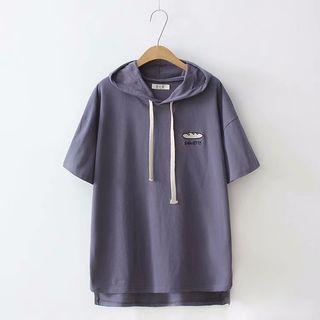 Bread Print Short Sleeve Hoodie