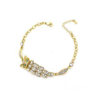 Extravagant Golden Owl Bracelet With Austrian Element Crystal