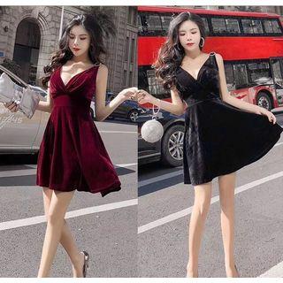 Sleeveless Velvet A-line Mini Dress