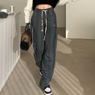 Logo High Waist Wide Leg Pants