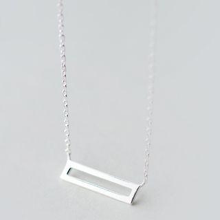 S925 Silver Rectangle Pendant Necklace