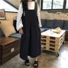 Long-sleeve T-shirt / Sleeveless A-line Midi Dress